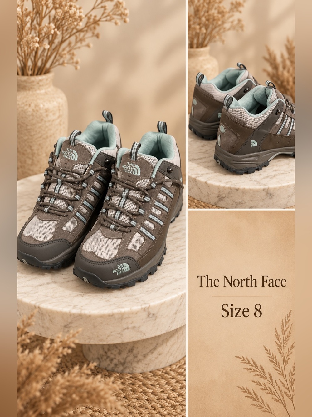 The North Face Women’s Trail Shoes in Brown & Light Gray with Mint Lining